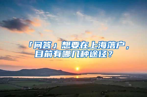 「问答」想要在上海落户，目前有哪几种途径？