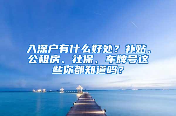 入深户有什么好处？补贴、公租房、社保、车牌号这些你都知道吗？