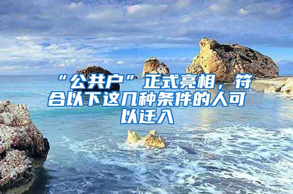 “公共户”正式亮相，符合以下这几种条件的人可以迁入