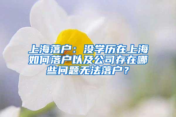 上海落户：没学历在上海如何落户以及公司存在哪些问题无法落户？