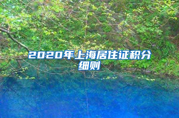 2020年上海居住证积分细则