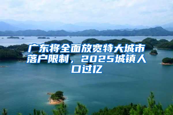 广东将全面放宽特大城市落户限制，2025城镇人口过亿