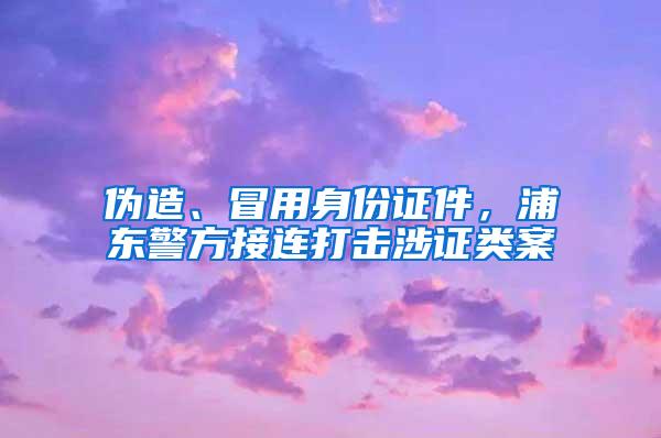 伪造、冒用身份证件，浦东警方接连打击涉证类案