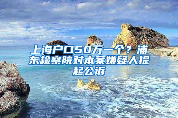 上海户口50万一个？浦东检察院对本案嫌疑人提起公诉