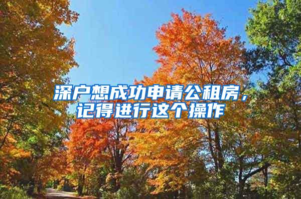 深户想成功申请公租房，记得进行这个操作