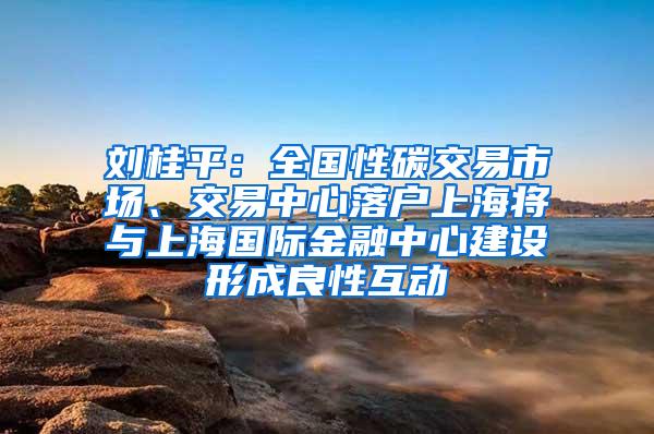 刘桂平：全国性碳交易市场、交易中心落户上海将与上海国际金融中心建设形成良性互动