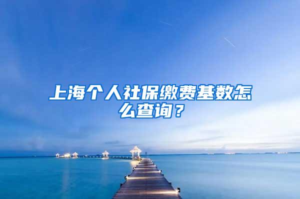 上海个人社保缴费基数怎么查询？