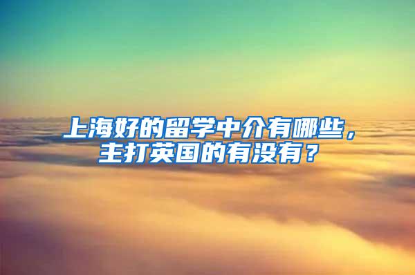 上海好的留学中介有哪些，主打英国的有没有？