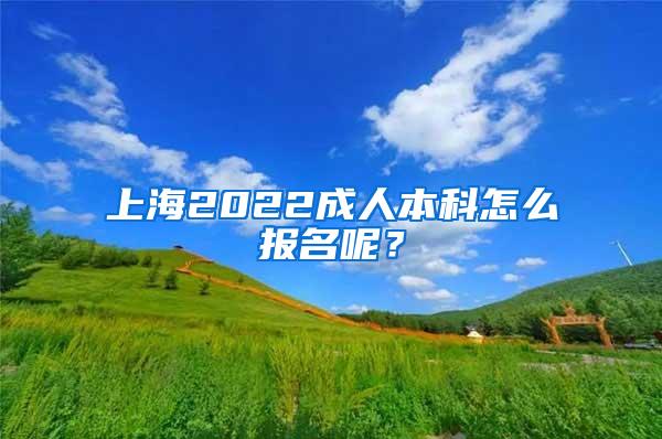 上海2022成人本科怎么报名呢？