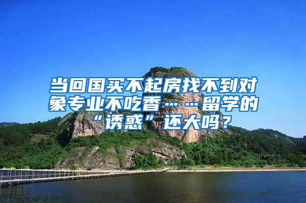 当回国买不起房找不到对象专业不吃香……留学的“诱惑”还大吗？