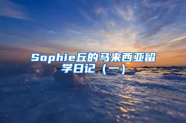 Sophie丘的马来西亚留学日记（一）