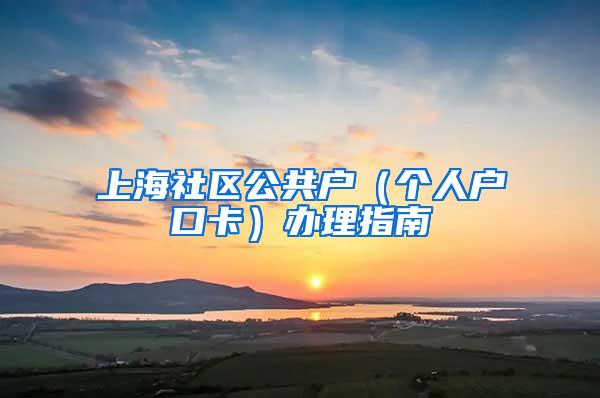 上海社区公共户（个人户口卡）办理指南