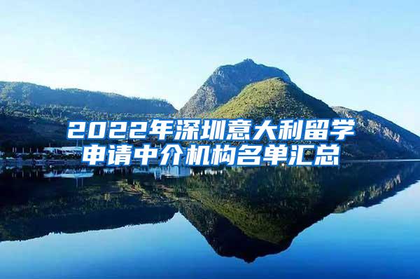 2022年深圳意大利留学申请中介机构名单汇总