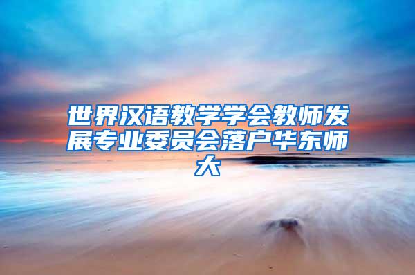 世界汉语教学学会教师发展专业委员会落户华东师大