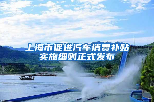 上海市促进汽车消费补贴实施细则正式发布