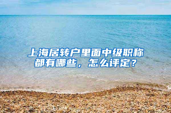 上海居转户里面中级职称都有哪些，怎么评定？