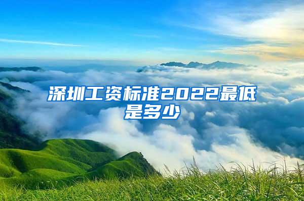 深圳工资标准2022最低是多少