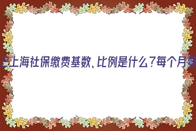 2022上海社保缴费基数、比例是什么？每个月要交多少钱呢？