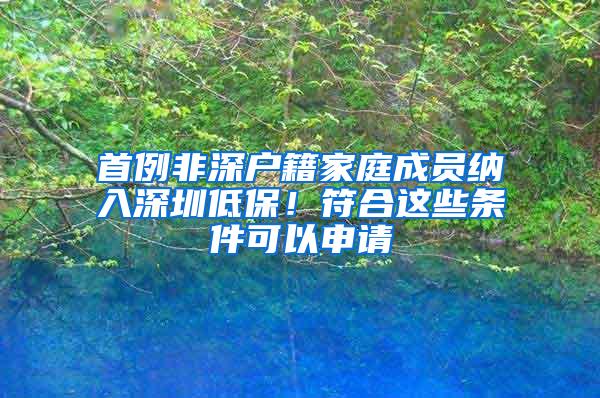 首例非深户籍家庭成员纳入深圳低保！符合这些条件可以申请