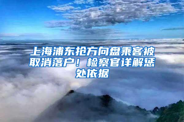 上海浦东抢方向盘乘客被取消落户！检察官详解惩处依据