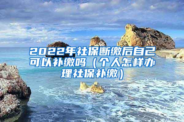 2022年社保断缴后自己可以补缴吗（个人怎样办理社保补缴）