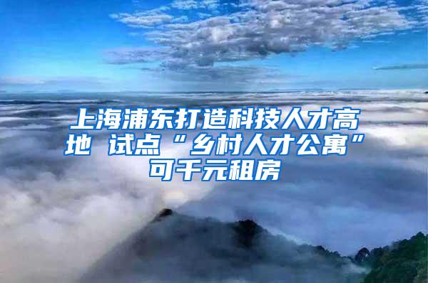 上海浦东打造科技人才高地 试点“乡村人才公寓”可千元租房