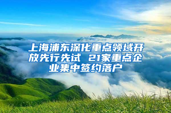 上海浦东深化重点领域开放先行先试 21家重点企业集中签约落户