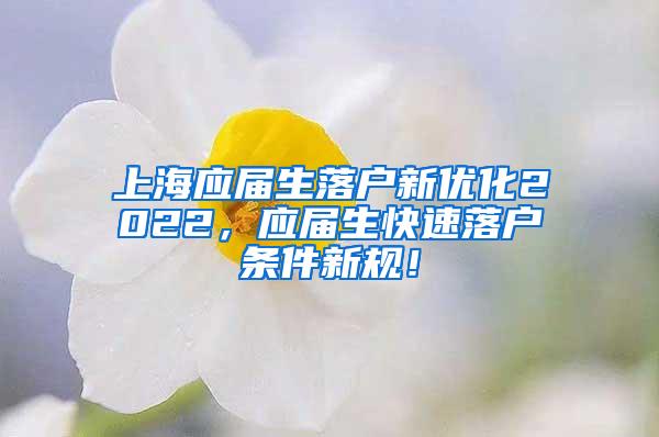 上海应届生落户新优化2022，应届生快速落户条件新规！