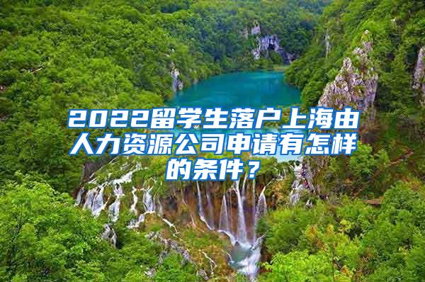 2022留学生落户上海由人力资源公司申请有怎样的条件？