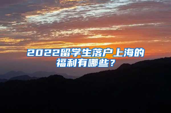 2022留学生落户上海的福利有哪些？