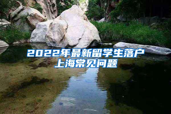 2022年最新留学生落户上海常见问题