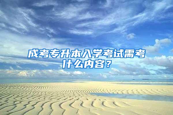 成考专升本入学考试需考什么内容？