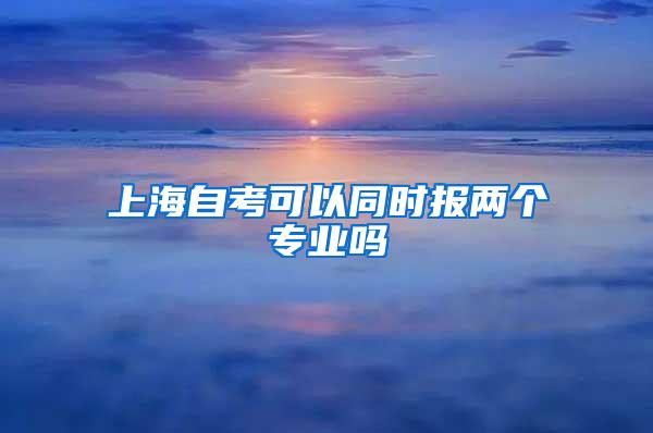 上海自考可以同时报两个专业吗