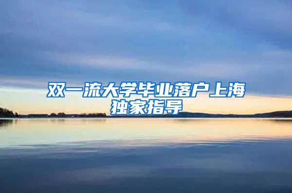 双一流大学毕业落户上海独家指导