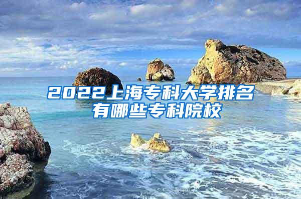 2022上海专科大学排名 有哪些专科院校