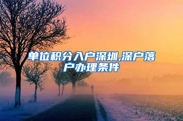 单位积分入户深圳,深户落户办理条件