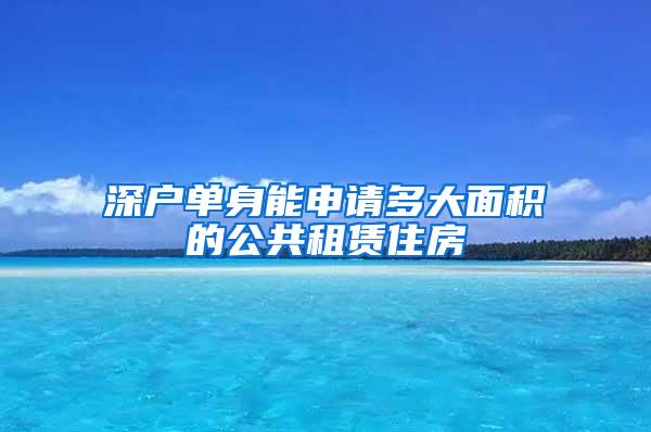 深户单身能申请多大面积的公共租赁住房