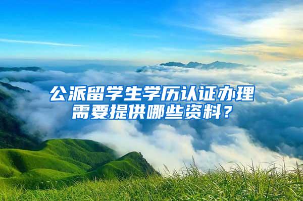 公派留学生学历认证办理需要提供哪些资料？