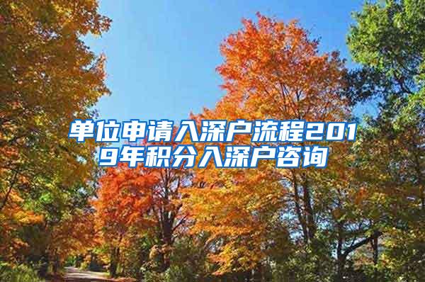 单位申请入深户流程2019年积分入深户咨询