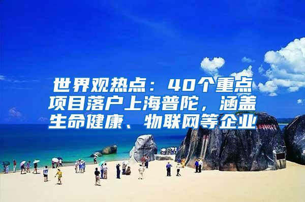 世界观热点：40个重点项目落户上海普陀，涵盖生命健康、物联网等企业