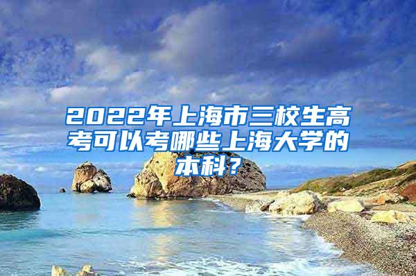 2022年上海市三校生高考可以考哪些上海大学的本科？