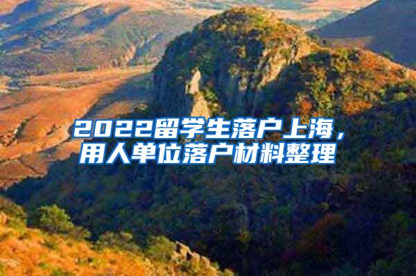 2022留学生落户上海，用人单位落户材料整理