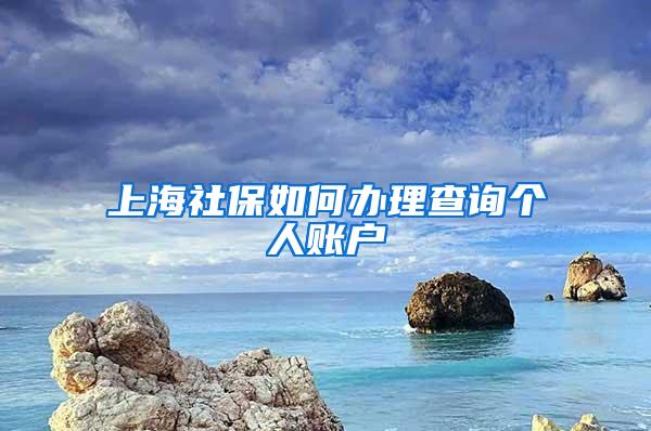 上海社保如何办理查询个人账户