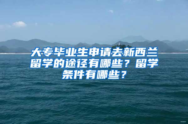 大专毕业生申请去新西兰留学的途径有哪些？留学条件有哪些？