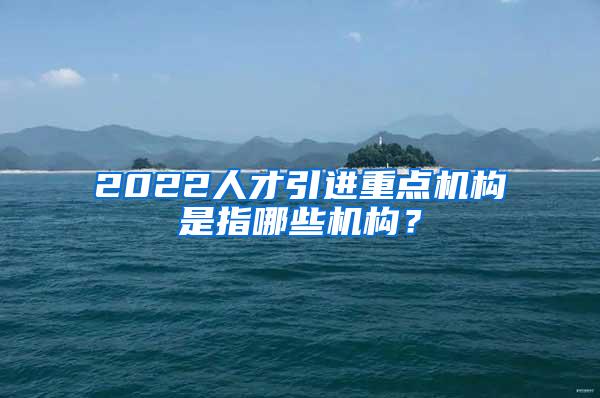 2022人才引进重点机构是指哪些机构？