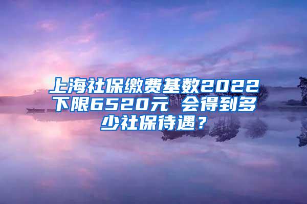 上海社保缴费基数2022下限6520元 会得到多少社保待遇？