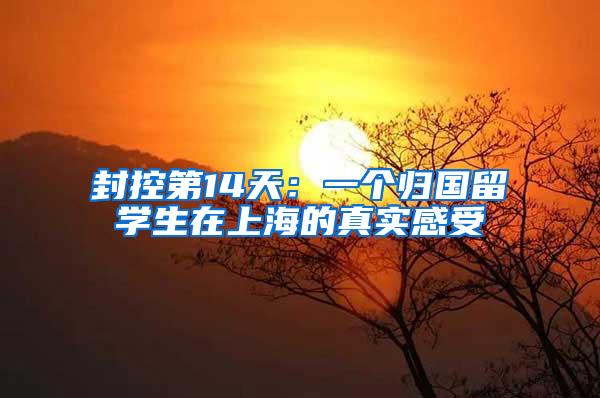 封控第14天：一个归国留学生在上海的真实感受