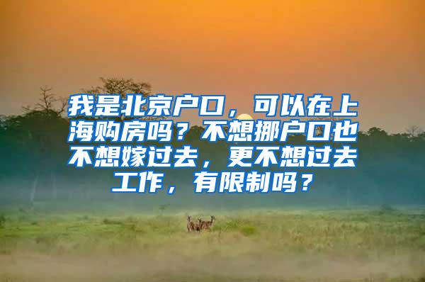 我是北京户口，可以在上海购房吗？不想挪户口也不想嫁过去，更不想过去工作，有限制吗？