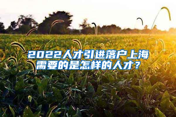 2022人才引进落户上海需要的是怎样的人才？