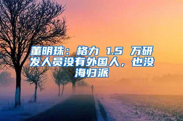 董明珠：格力 1.5 万研发人员没有外国人，也没海归派